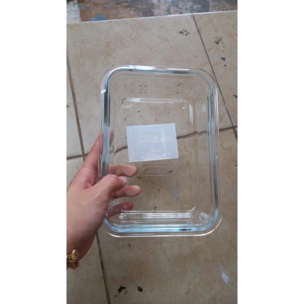 IKEA wadah kaca tahan panas 21 x 15 cm mangkok saji kaca TC-1167