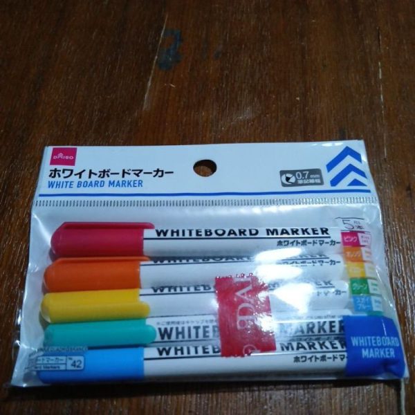 DAISO spidol warna untuk papan tulis whiteboard marker bisa dihapus ukuran kecil 0.7mm 5pc TC-0375