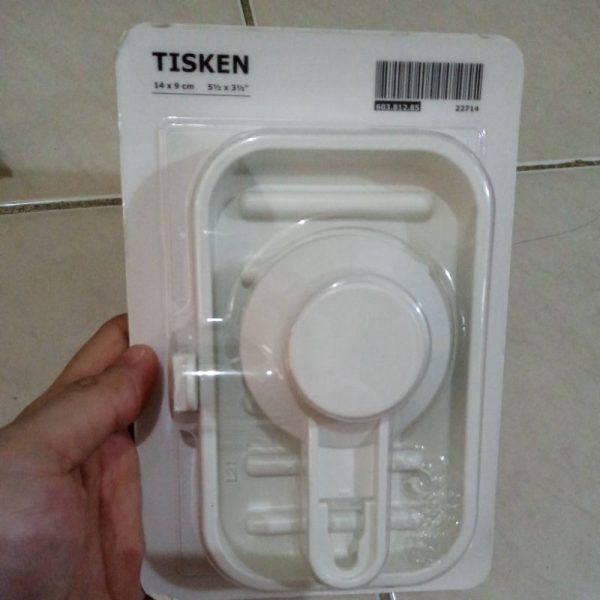 IKEA TISKEN soap holder with suction cup tempat sabun batang tanpa bor TC-1064