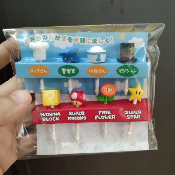 TORUNE tusukan bento 8pc campur food pick super mario topi TC-0886