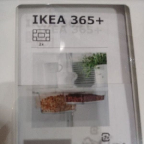 IKEA Food storage container holder pada rak ambalan besi kait selip kotak makan - Image 2