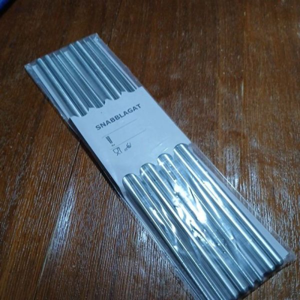 IKEA SNABBLAGAT Sumpit makan 4 set bahan stainless choppstick TC-0117