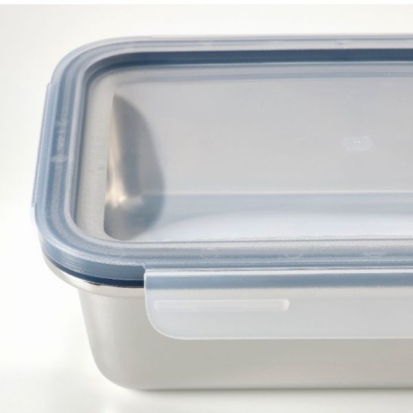 Ikea food container kotak makan stainless dengan tutup plastik snap lock 1L - Image 2