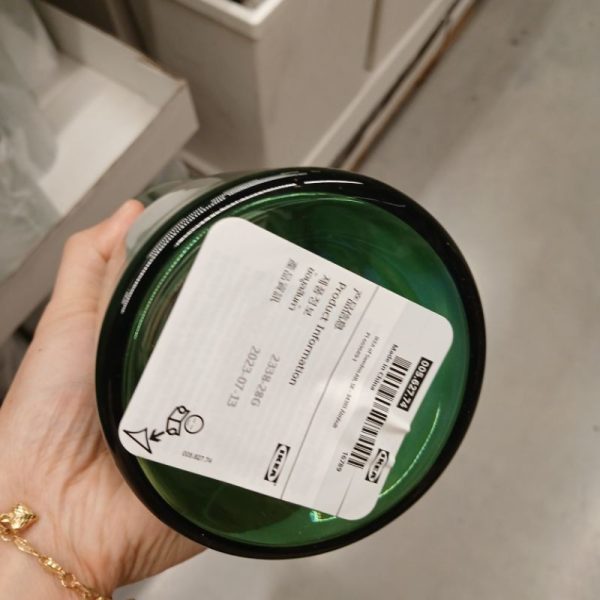 IKEA TIDVATTEN Vas bunga kaca hijau 17cm - Image 2