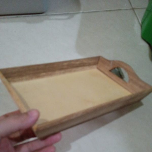 DAISO mini wooden tray baki pajangan hias kesan alami bahan kayu TC-0353 - Image 4