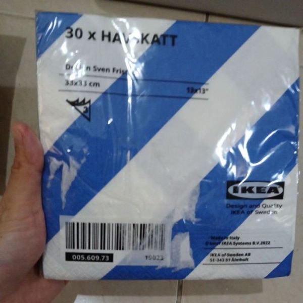 IKEA HAVSKATT serbet kertas hias dekorasi tisu makan paper napkin 33 x 33 cm TC-0806