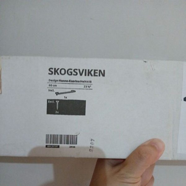 IKEA SKOGSVIKEN gantungan handuk tempel dinding 2 baris towel rack 60 cm TC-0112