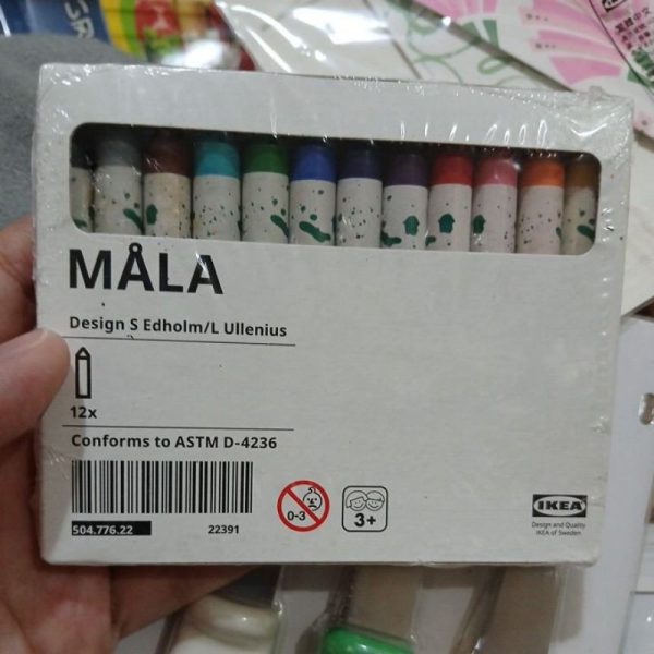 IKEA MALA Crayon lilin mewarnai pensil warna 12 pc TC-0151