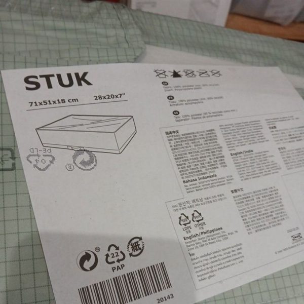 IKEA STUK kotak box dengan resleting ukuran jumbo penyimpanan baju selimut bawah ranjang 71 x 51 x 18 cm TC-0005