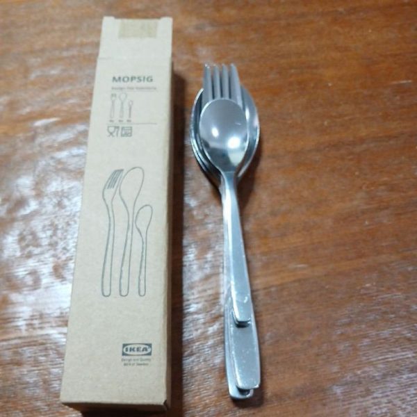 IKEA MOPSIG peralatan makan 12pc stainless - Image 3