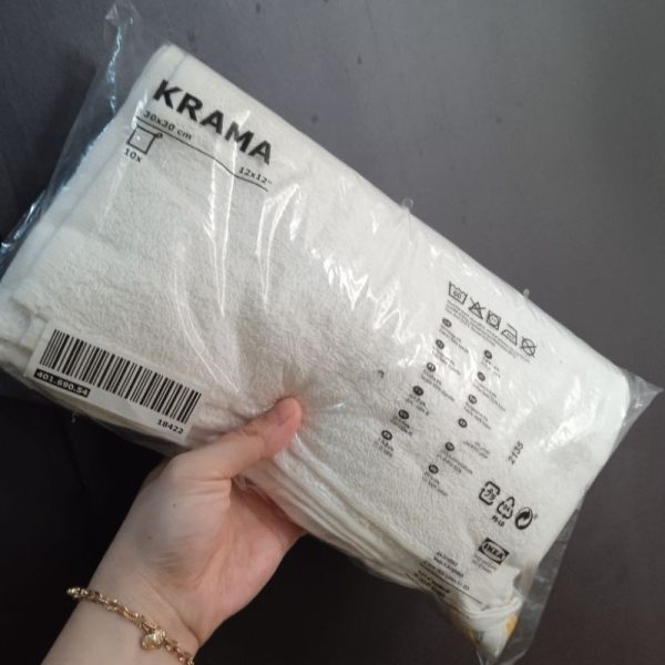 IKEA KRAMA handuk kecil 30 x 30 cm isi 10 pc washcloth TC-0860