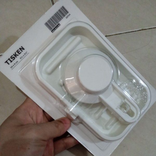 IKEA TISKEN soap holder with suction cup tempat sabun batang tanpa bor TC-1064 - Image 2