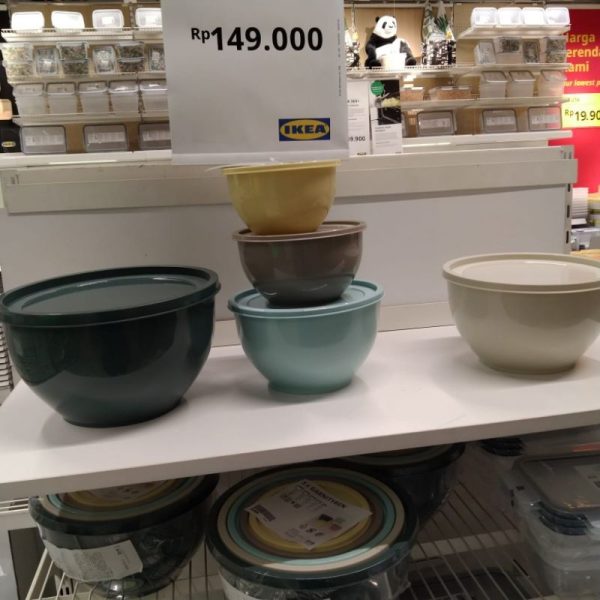 IKEA GARNYTIREN mangkok dengan tutup set 5pc toples penyimpanan makanan TC-0325