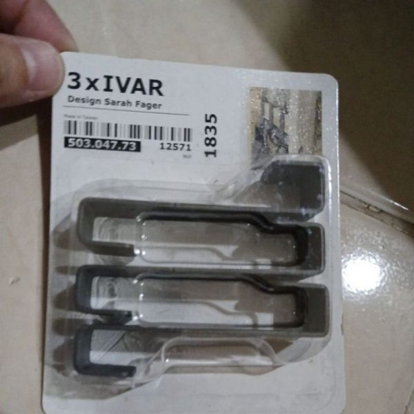 IKEA IVAR hook pengait selip rak ivar 3 pc abuabu TC-0081