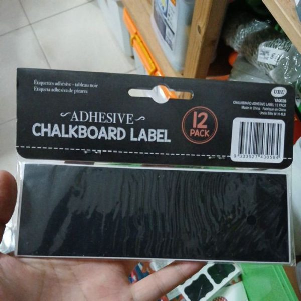 Adhesive chalkboard label 15 x 5 cm iai 12 lembar tempelan stiker toples jar