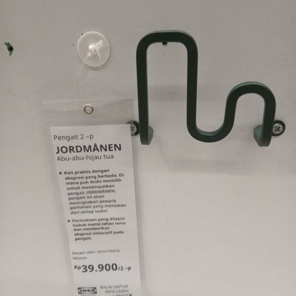 IKEA JORDMANEN pengait hook bentuk gelombang 2pc