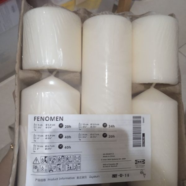 IKEA FENOMEN lilin blok besar tanpa aroma blok candle 5pc TC-0740