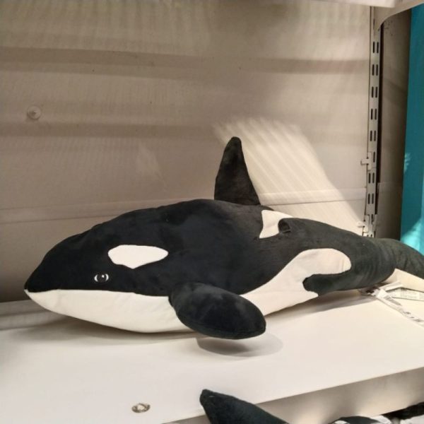 IKEA BLAVINGAD boneka paus orca hitam putih 60 cm TC-0763 - Image 4