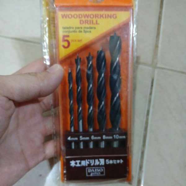 DAISO woodworking drill 5 buah mata bor kayu TC-0088