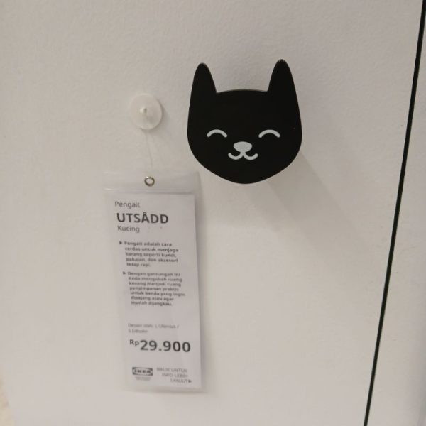 IKEA UTSADD pengait hook motif kucing hitam