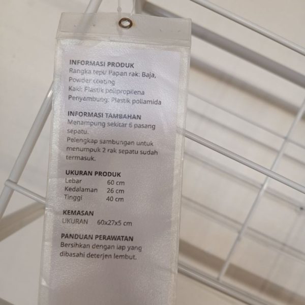 IKEA BIBBLIS rak sepatu putih 2 susun shoe rack - Image 3