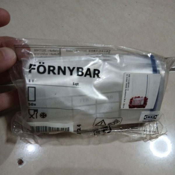 IKEA FORBYBAR plastik putih penyimpanan makanan 50pc vol 1L