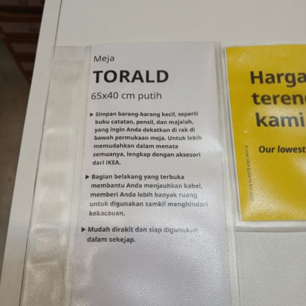 IKEA TORALD meja belajar putih dengan laci terbuka 65 x 40cm - Image 3