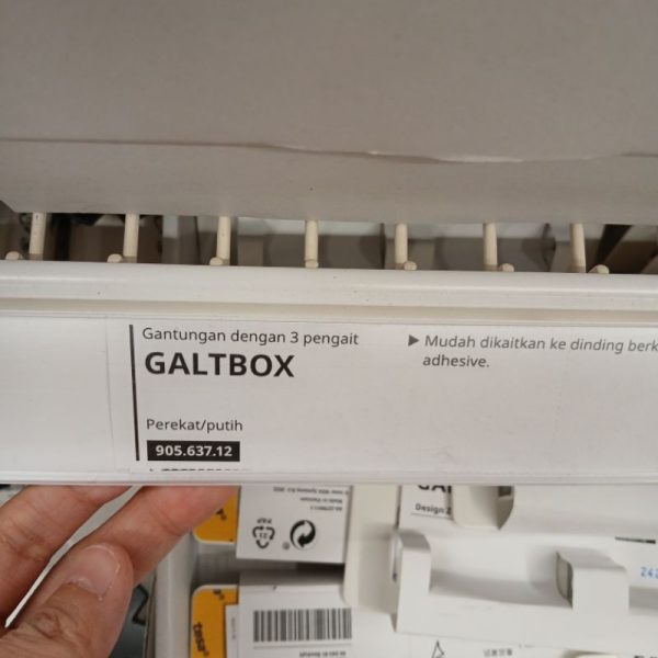 IKEA GALTBOX pengait langsung tempel dinding dengan 3 hook - Image 3