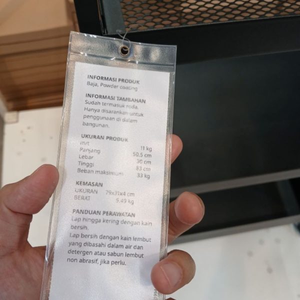 IKEA NISSAFORS troli 3 susun rak barang dengan roda - Image 2